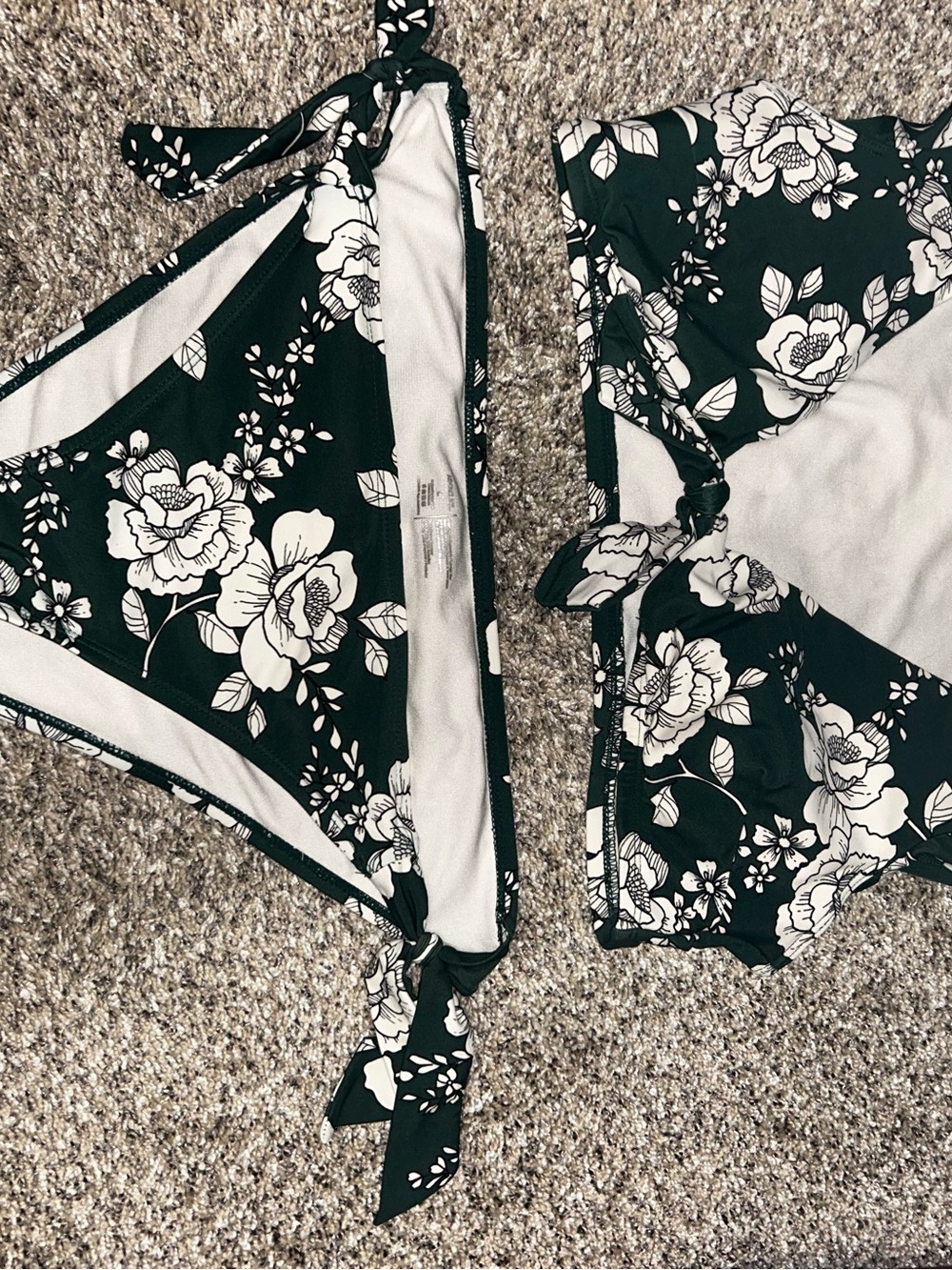Adore Me Black & White Floral Bandeau Bikini Set